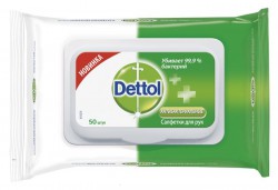 Салфетки для рук, Dettol (Деттол) №50 антибактериальные