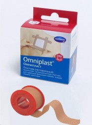 Пластырь фиксирующий, Omniplast (Омнипласт) р. 2.5смх5м №1 арт. 900538 из текстильной ткани телесный картонная упаковка с еврохолдером