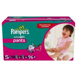 Подгузники-трусики для девочек, Pampers (Памперс) 12-18 кг №96 актив герл джуниор